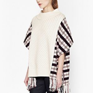 French Connection Hatty Tartan Wool Blend Poncho